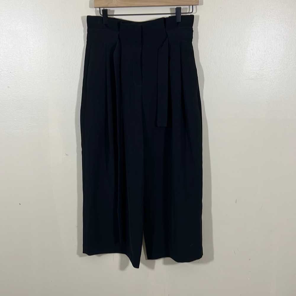 Women’s H&M size 4 black high waisted tie front wide leg dress pant